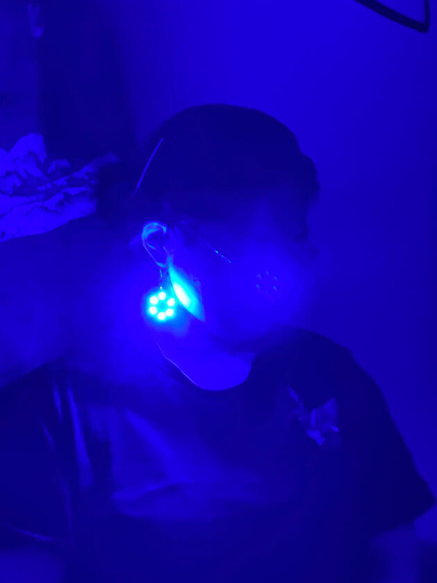 Hyper/Invisible (Anti-Surveillance Earrings) working in darkness